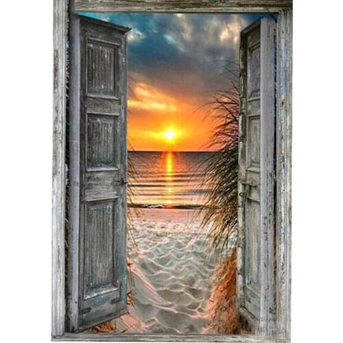 5D DIY square/round Diamond painting Seaside beach sunset Cross Stitch Diamond Embroidery Pattern Rhinestone J2952