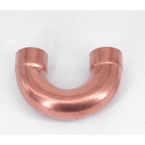 6.35mm 1/4" ID 99.9% Copper End Feed Solder 180 Degree Return Bend Plumbing Fitting For Air Condition