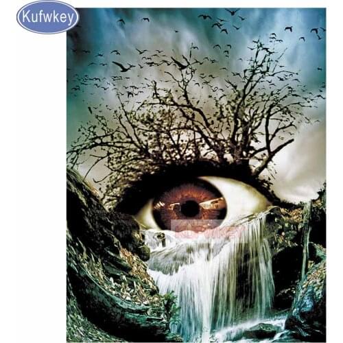 Full square round diy Diamond embroidery for home decor,Mosaic diamond pictures"Waterfall eyes"diamond painting cross stitch art