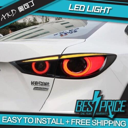 Car Styling taillight tail lights for Mazda 3 Mazda3 Axela 2014 - 2019 Rear Lamp DRL + Turn Signal + Brake + Reverse LED lights