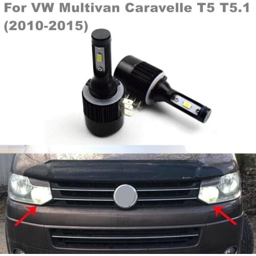 For VW Multivan Caravelle T5 T5.1 (2010-2015) 2pcs/lot H15 Canbus Error Free White LED DRL High Beam Headlight