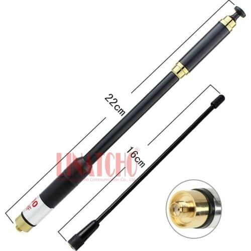 AL-800 dual band VHF UHF long range telescopic antenna AL800 SMA Female Walkie Talkie BAOFENG UV-5R UV-B6 TG-UV2 KG-UVD1P