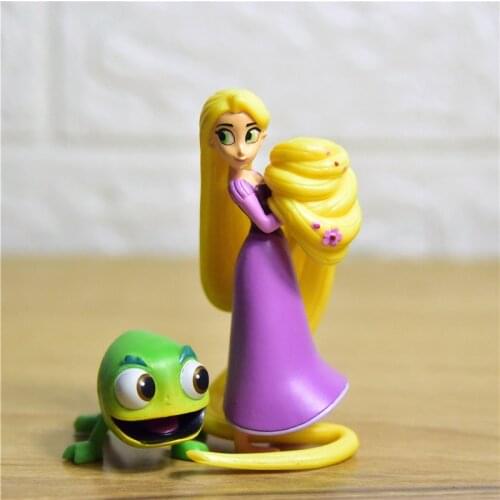 Disney Tangled Rapunzel Pascal the Chameleon And Rapunzel Princess Action Figures Anime Figurine Toys For Children Gifts