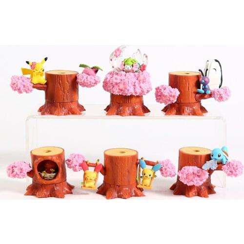Pokemon Forest Figure Vol.4 Butterfree Shaymin Torchic Plusle Minun Squirtle 6pcs/set