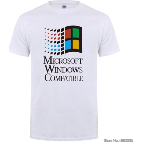 New Summer Fashion Classic Printing Men and Women Microsoft Windows Compatible T-shirt Round Neck Short Sleeve T shirt