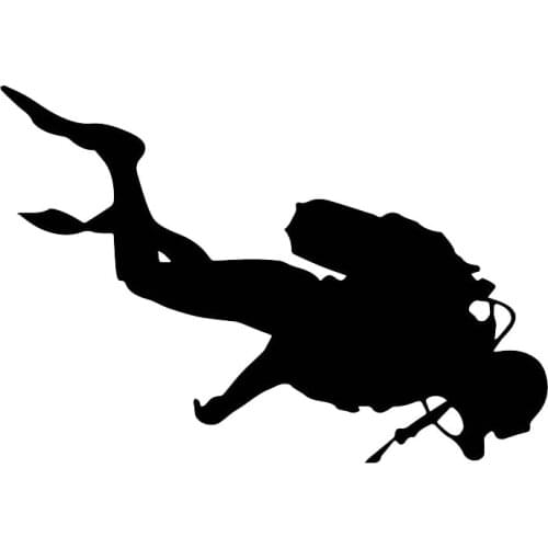 Deep Sea Adventure Diving Decals High Quality Car Window Decoration Personality Pvc Waterproof Decals Black/white, 18cm*12cm