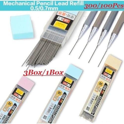 3PCS 0.5/0.7mm 2B Pencil Lead Pencil Refill Stationery Erasable Smooth Writing Drawing Tool Refill Plastic Automatic Pencil Lead