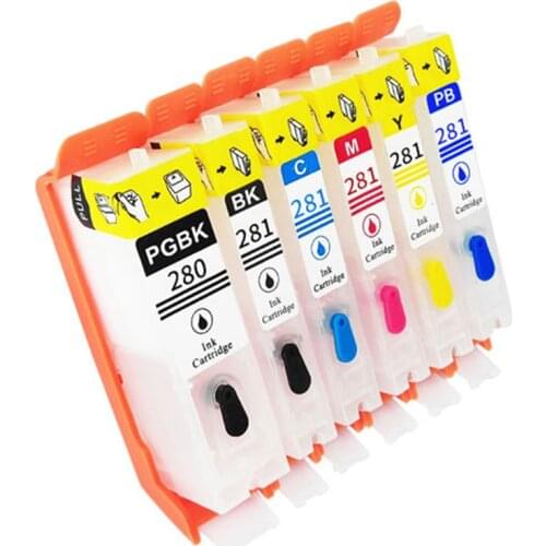 Empty Refill PGI 280 refillable ink cartridge permanent chip For canon TS702/TR7520/TR8520/TS6120/TS6220/TS9520/ 9521C printer