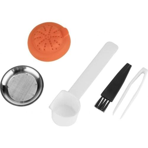 1 Set Coffee Filter Eco-friendly Reusable Heat-resistant Durable 304 Stainless Steel Refillable Silicone Capsule Strainer