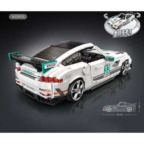LOZ 1:18 scale racing car mini diamond building block benz super sport car model amg gt bricks educational toys for kids gift