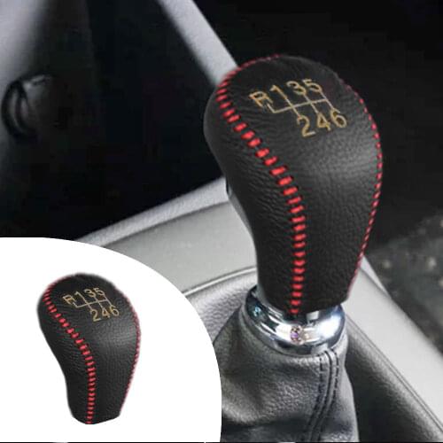 Muchkey Leather Gear Shift Knob Cover MT For KIA K3 2013-2015 KX3 2015 K4 K5 2014-2018 6 Speed Manual Shift Lever