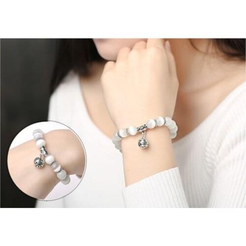Weight Loss Magnet White Cat Eye Beads Bracelet With Lucky Pendant Therapy Bracelet Anklet Weight Loss Product Health Care