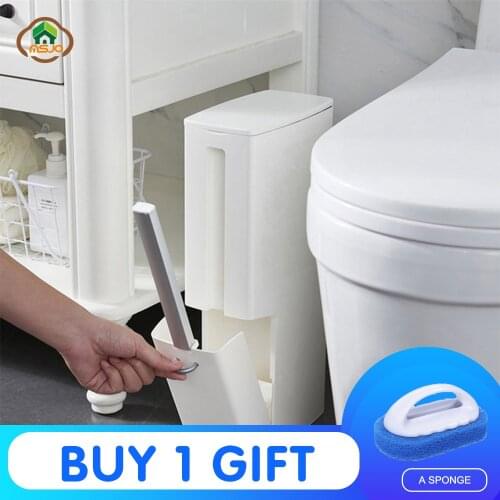 MSJO Toilet Brush Set Multi-function Bathroom Waste Bin White Stand Brush For Toilet Cleaning Wc Brush Cleaner Toilet Holder Set