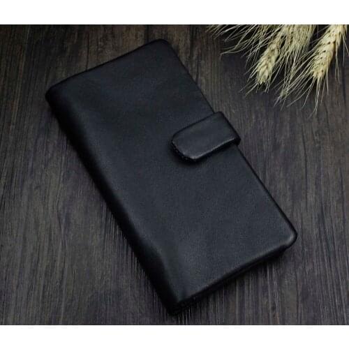 Men Genuine Leather Bifold Black Long Card Holder Wallet Purse Passcase New L32