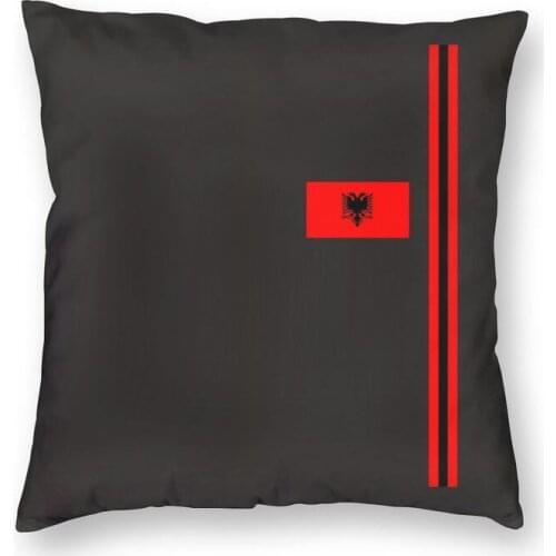Nordic Style Albania Flag Stripe Throw Pillow Cover Decoration Custom Square Albanian Patriotic Cushion Cover 40x40 Pillowcover
