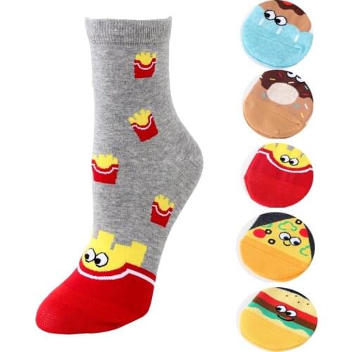 New arrival womens lovely cartoon socks spring autumn-winter funny food sock ladies and womans art cotton socks