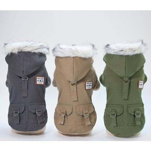 Pet Dog Clothes Winter Warm Dog Jacket Coat For Small Medium Dogs French Bulldog Yorkies Thicken Warm Hoodie Pet Clothing