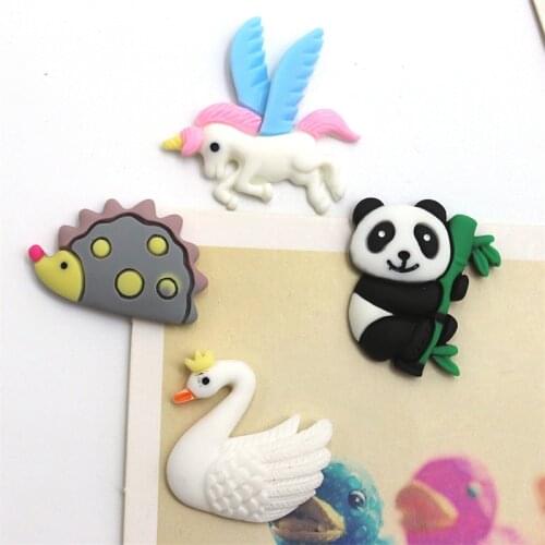 Panda Swan Hedgehog Refrigerator Paste Cute Cartoon Animal Painted Resin Magnetic Paste Pegasus Home Decoration Paste