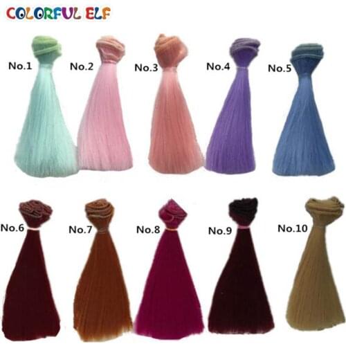 1PCS/LOT Hot Sale Synthetic Fiber DIY 15x100CM Straight BJD SD Wig Hair Wig Dolls 1/3 1/6 50colors can be chosen