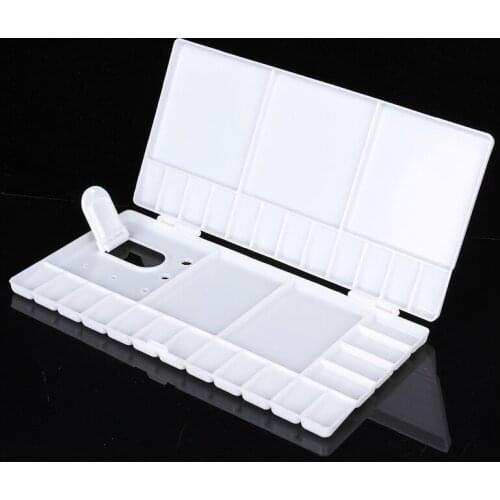 Plastic Flip Cover Color Paint Palette Box 33 Grids Multi-function Aritst Art Supplies for Watercolor Gouache Acrylic Painting