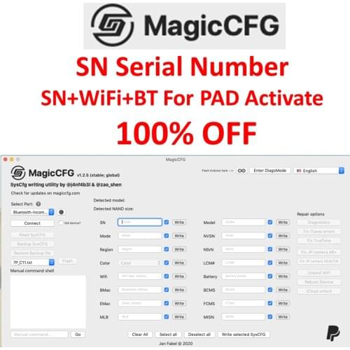 Sn wifi bt serial number for iPad 2 3 4 Air 2 ipad Mini 1 2 3 iPad PRO 9.7 PRO 10.5 12.9 for iPad active icloud unlock