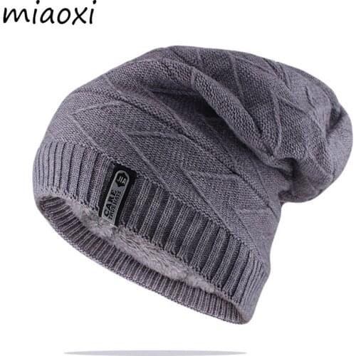 Men Beanies Fashion Winter Warm Knitted Hat Skullies New Style Women Striped Brand Bone Casual Thicken Solid Bonnet