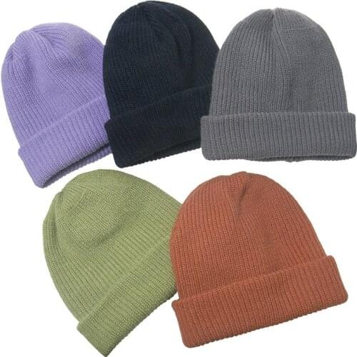 Solid Color Elasticity Stripe Unisex Skullies Beanies Keep Warm Outdoor Winter Hat Crimping Women Ski Cap Knitted Hat