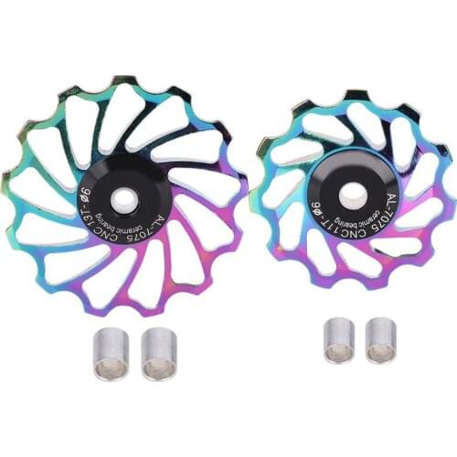 Bike Rear Derailleur Pulley Ceramic Bearing 11T 13T Alloy Roller Idler Jockey Wheel Rear Derailleur Pulley Transmission Bearing