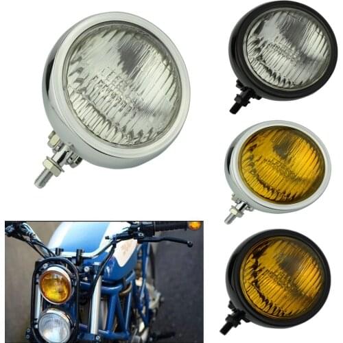4.5" Retro Motorcycle Bates Vintage Headlight 12v Sealed Beam Head Lights for Harley Kawasaki Yamaha Custom Cafe Racer
