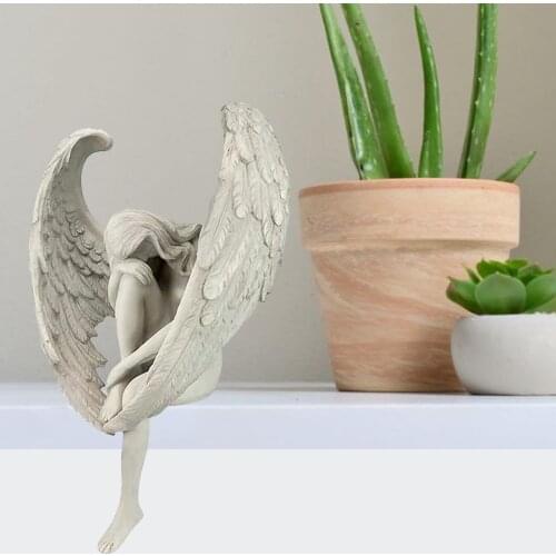 Redemption Angel Figures Resin Statu Garden Ornament Creative Sculpture Home Room Table Decoration Gift