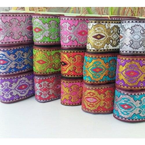 HOT Classical totem design Wide 2" 5cm 10YARD/LOTS Woven Jacquard Ribbon for curtain Straps Belt Sofa clothing accessory