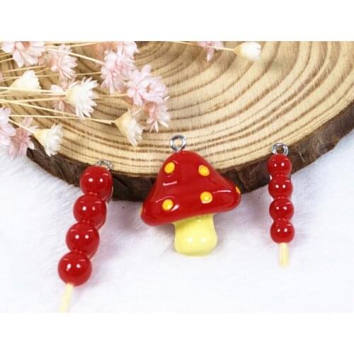 10pcs 3D resin Strawberry Orange Fruit Charms for Jewelry Hair Bow Making Embellishments DIY