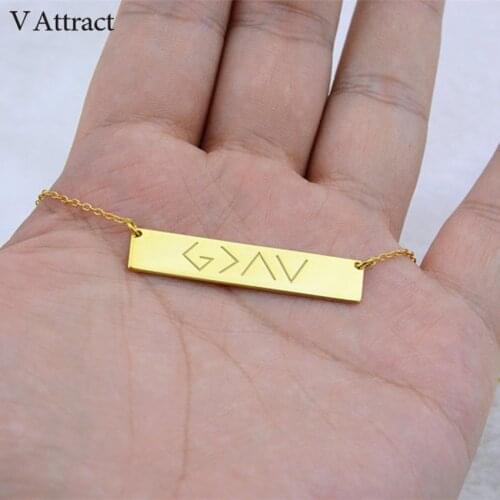 30*5mm Horizontal Bar Engraved Roman Numeral Necklace Personalized Name Jewelry God Is Greater Than The Highs And Lows Choker