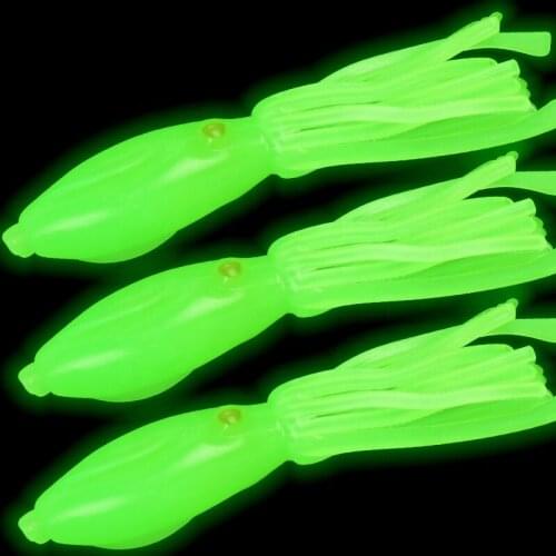 5pcs 8cm 5.6g Wobblers Jig Swimbait Artificial Silicone Soft Bait Luminous Squid Soft Fishing Lure