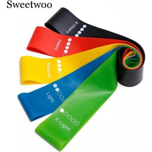 5PCS Yoga Resistance Rubber Bands Indoor Outdoor Fitness Equipment Pilates Sport Training Workout Elastic Bands