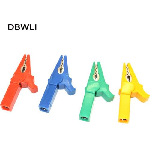 6PC 6 colour red green blue yellow white black 55mm 32A 1000V Alligator clip FOR BANANA PLUG test probe