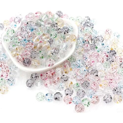 8MM 100PCS colorful crystal crakle glass beads for DIY craft jewelry Making Accessories Handmade beads