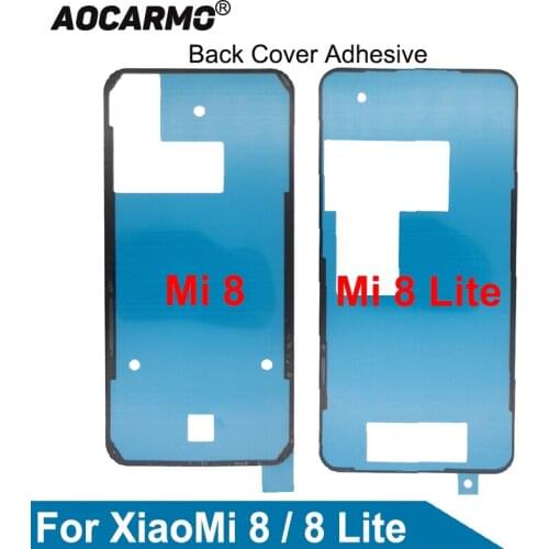 Aocarmo 5Pcs Back Glass Cover Adhesive Sticker Glue Replacement parts For XiaoMi 8 mi8 / 8 Lite