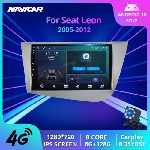 2Din Android10.0 Car Radio For Seat Leon 2 MK2 2005-2012 GPS Navigation Stereo Receiver Auto Radio DSP Car Multimedia Player IGO