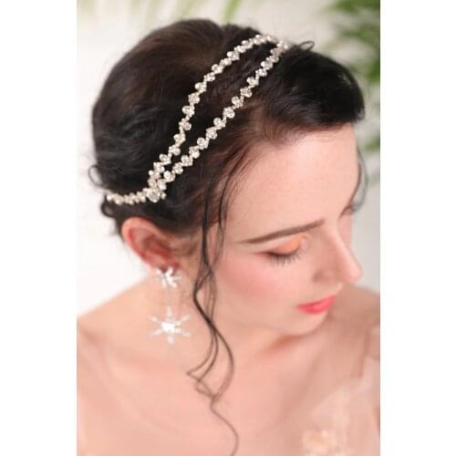 Shiny Rhinestones Wedding accessories decoration Silver Elegant Bride hat Set Wearing a Headband party for women