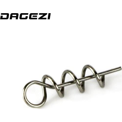 DAGEZI 50pcs/lot soft Bait Spring Lock Pin Crank Hook & Soft Bait Connector Fixed Pins Latch Fishing Accessories pesca