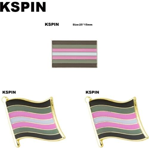 Demigirl Pride Flag Badge Flag Brooch National Flag Lapel Pin International Travel Pins XY0888