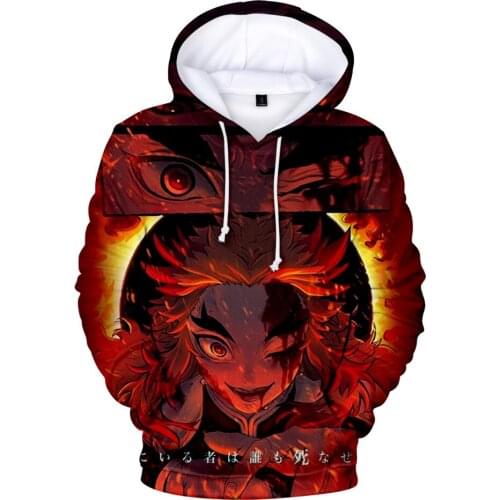 Anime 3-16 Years kids 3D Hoodies Demon Slayer Sweatshirts Men/women Fashion Harajuku Long Sleeve Clothes Teen Autumn Winter Tops