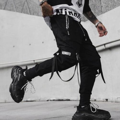 2021 Spring summer men multi pockets elastic waist joggers hip hop punk harem pants mens casual vintage cargo pants streetwear