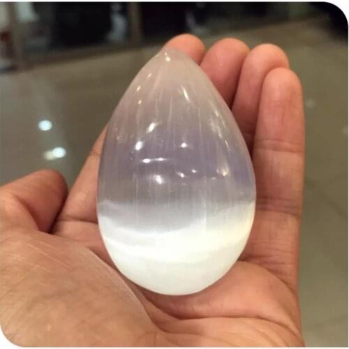 Energy stone Natural selenite crystal gemston egg twist point healing chakra Christmas gift remove negative energy