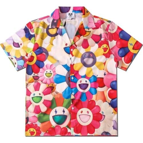 Short Sleeve Hawaiian Beach Flower Chemise Homme Hip Hop Shirt For Men Clothing Casual Comfortable Personality Camisa Masculina