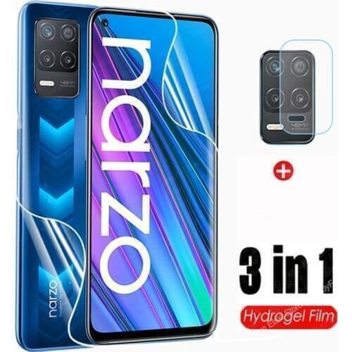 3 in 1 Hydrogel Film For Oppo Realme Narzo 30 5G Screen Protector & Camera Lens For Reame Narzo30 V13 Protective Film Not Glass