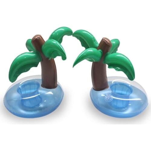 Summer Swimming Pool Floating Inflatable Coconut Trees Holder Water Drinks Cup Beach Mobile phone Cup Care Floating Row