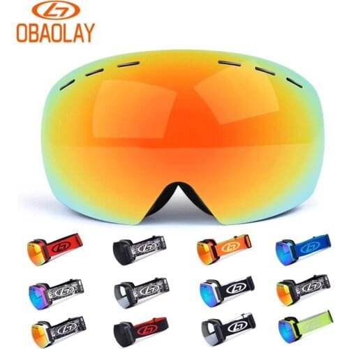 Ski Goggles Double Layers UV400 Protection Anti-fog Ski Mask Glasses Snowmobile Skiing Eyewear Men Women Snow Snowboard Goggles