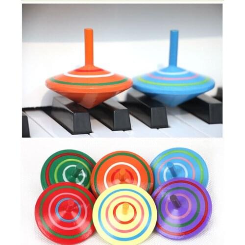 Cute Colorful Wooden Spinning Top Kids Montessori Educational Wooden Toys for Children Magic Novelty Funny Gyro Game Toy Gifts